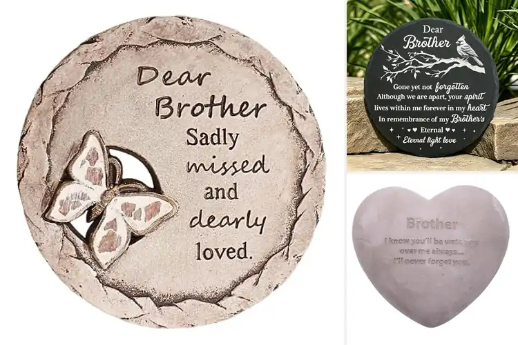 Detailed view of Best Brother Garden Memorial Stones