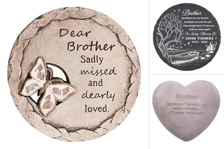 Detailed view of Best Brother Memorial Garden Stones