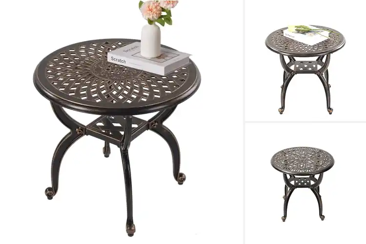 Detailed view of Best Cast Aluminum Side Tables for Stylish Outdoor Comfort