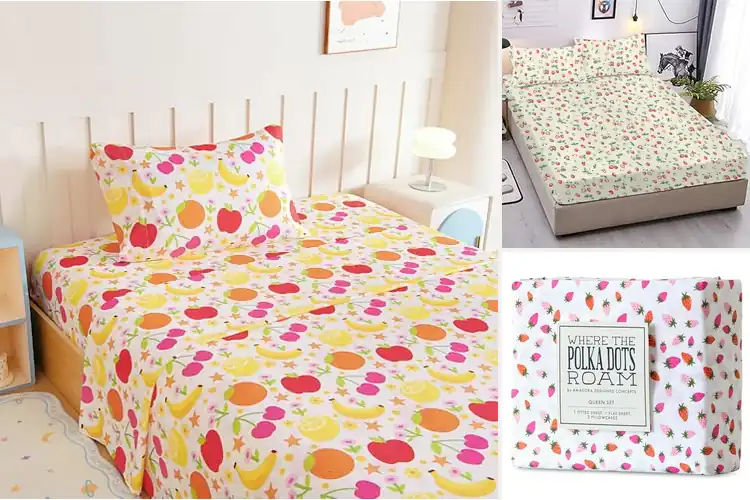 Detailed view of Best Fruit Pattern Sheets for a Fresh Bedroom Glow