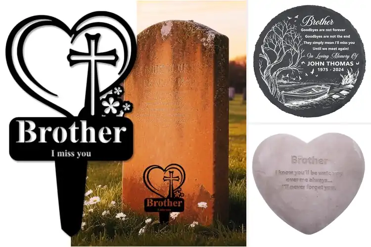 Detailed view of Best Heaven-Themed Memorial Stones For Brothers
