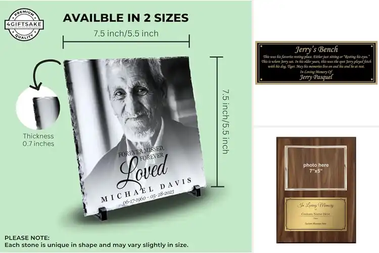 Detailed view of Best Indoor Memorial Plaques