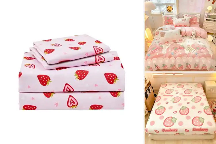 Detailed view of Best Kawaii Strawberry Sheets: Sweet Comfort & Cute Style