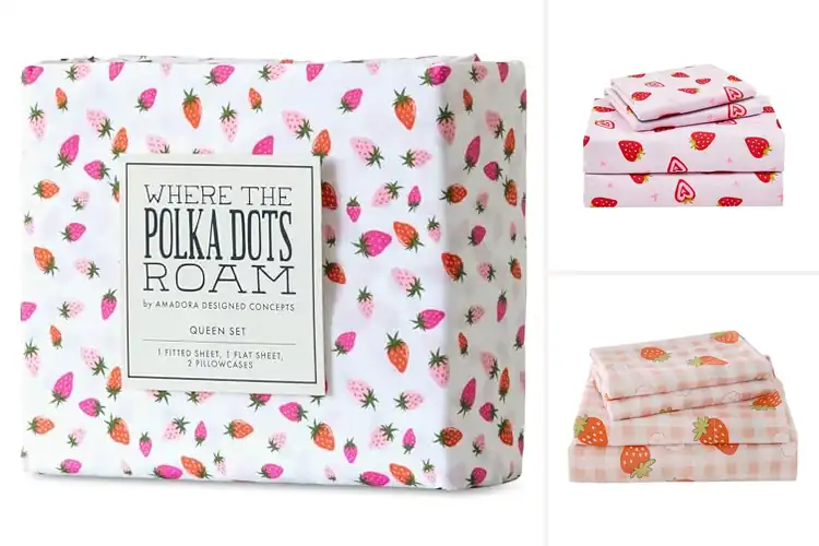 Detailed view of Best Kids Strawberry Bedsheets