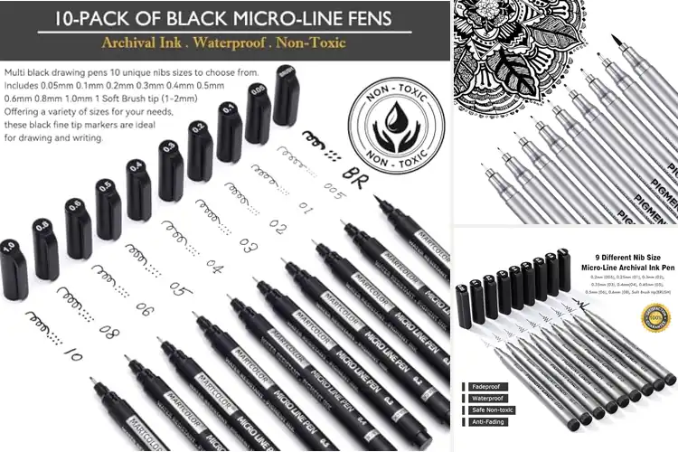 Detailed view of Best Multi-Size Fine Line Pens