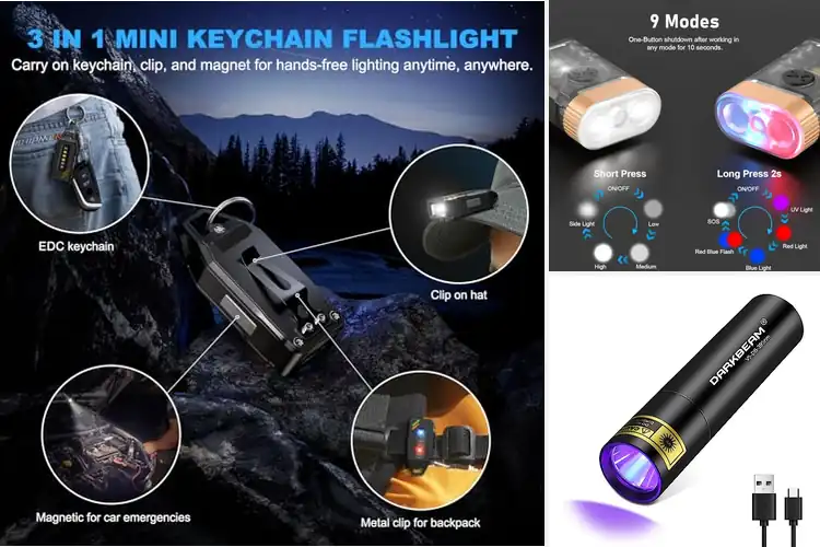 Detailed view of Best Pocket UV Flashlights with Keychain