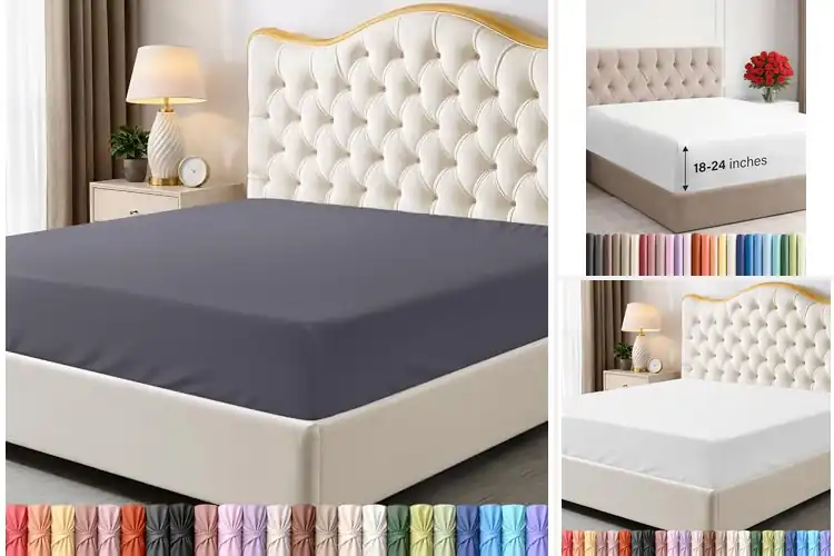 Detailed view of Best Queen Size Fitted Sheets Deep Pocket