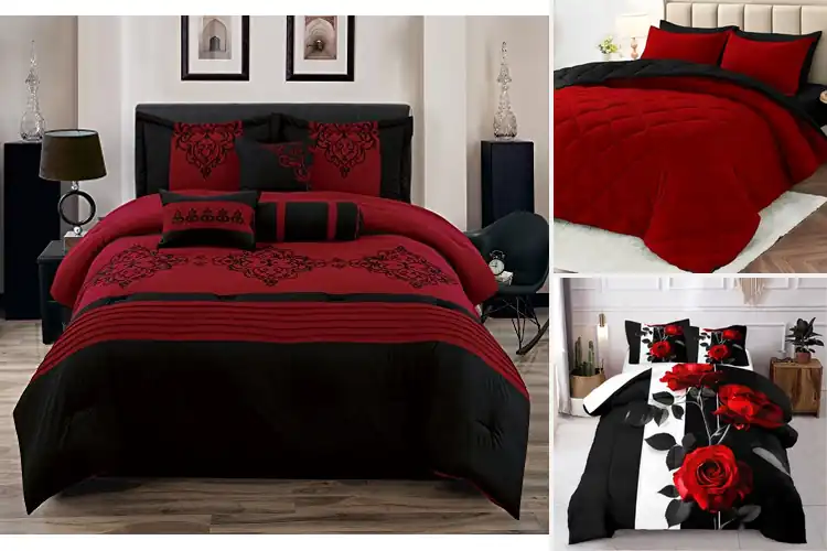 Detailed view of Best Red Black Color Bedding