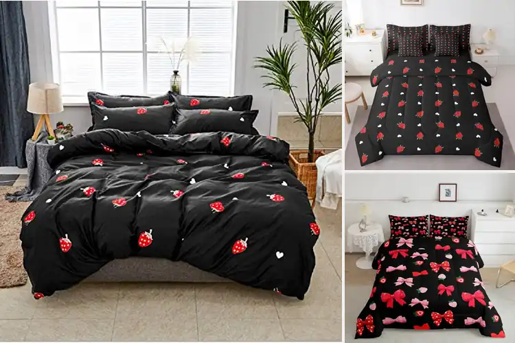 Detailed view of Best Red Black Strawberry Bedding