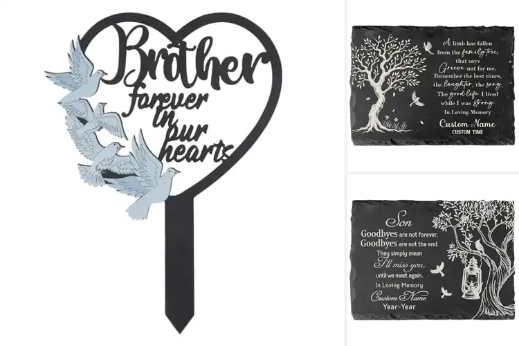 Detailed view of Best Slate Memorial Plaques For Brothers