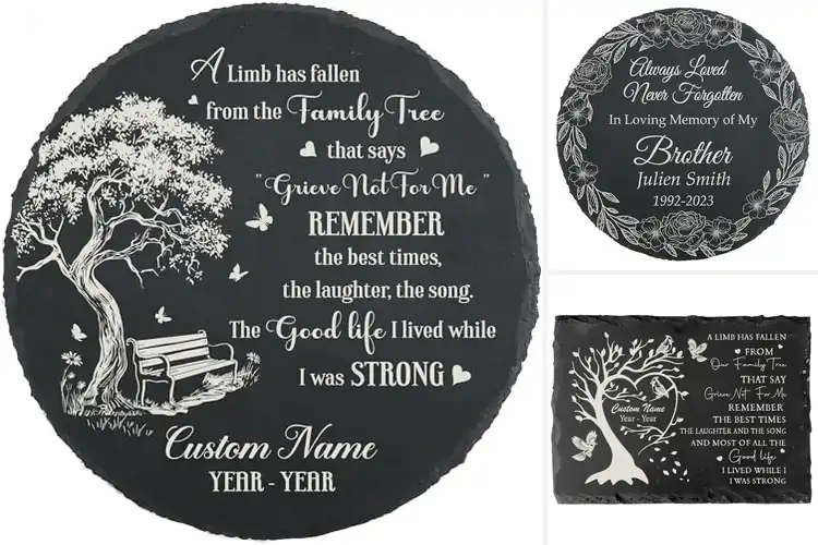 Detailed view of Best Slate Memorial Stone For Brother