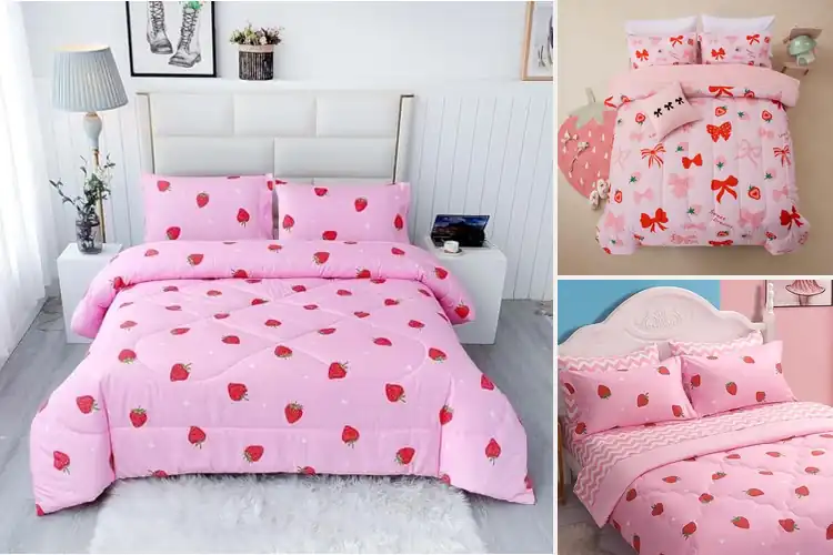 Detailed view of Best Strawberry Bedding For Girls: 10 Adorable & Cozy Picks