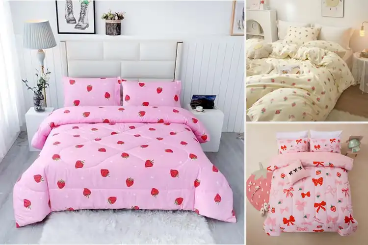 Detailed view of Best Strawberry Bedding Sets